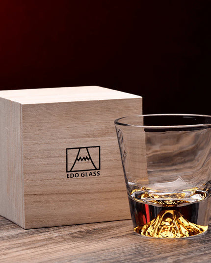 Edo Kiriko Mount Fuji Whisky Glass Set