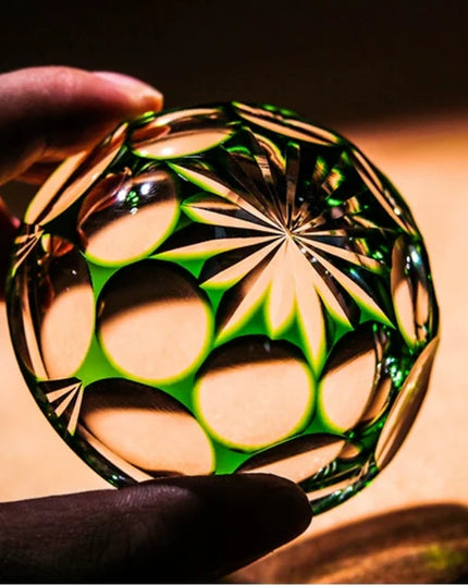 Edo Kiriko Art Crystal Glass-Jade Blossom