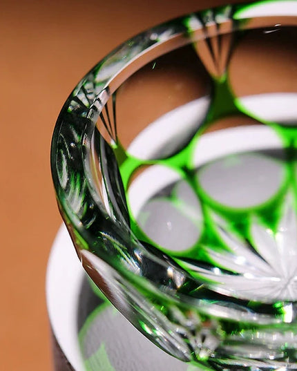 Edo Kiriko Art Crystal Glass-Jade Blossom