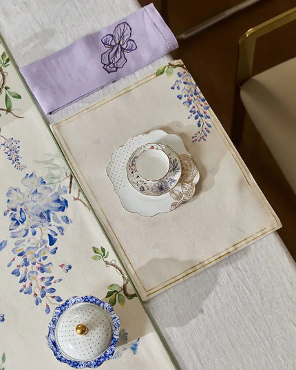 Purple Floral Cashmere Placemat Set