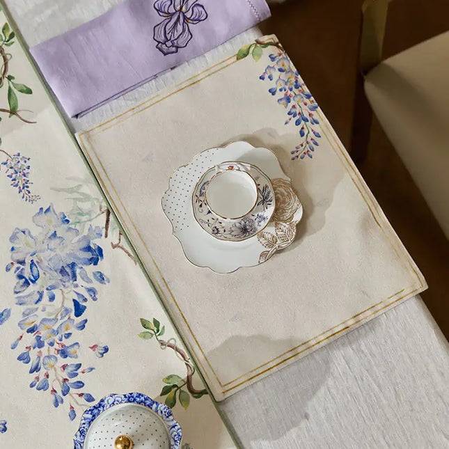 Purple Floral Cashmere Placemat Set