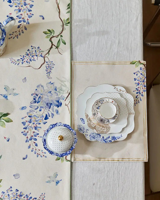 Purple Floral Cashmere Placemat Set