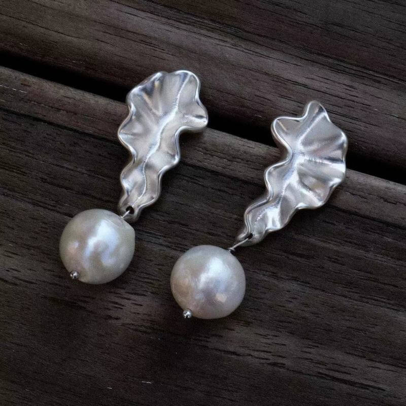 Ocean Tide Vintage Pearl Earrings