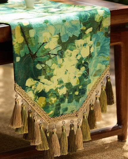 Oil Painted Bamboo Table Runner
