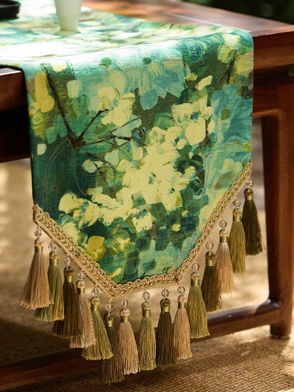Oil Painted Bamboo Table Runner
