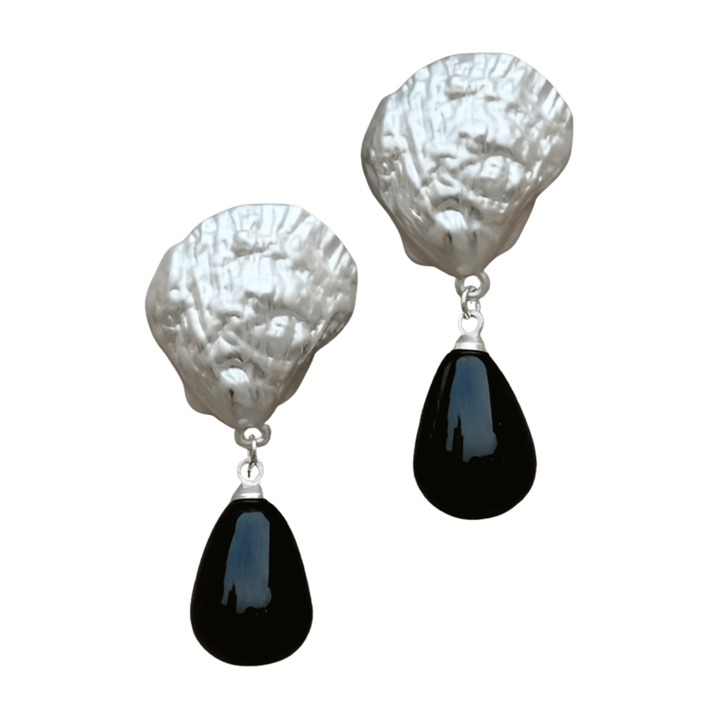 Butterfly Shell Irregular Shell Onyx Pearl Ear Clips