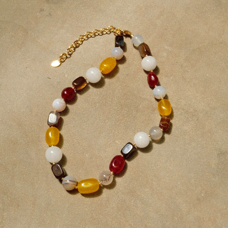 Happy Fruit Wine Natural Stone Candy Necklace