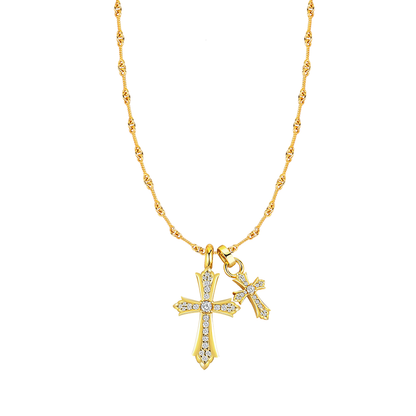 Peace Cross Diamond Pin Necklace - HeartCraft