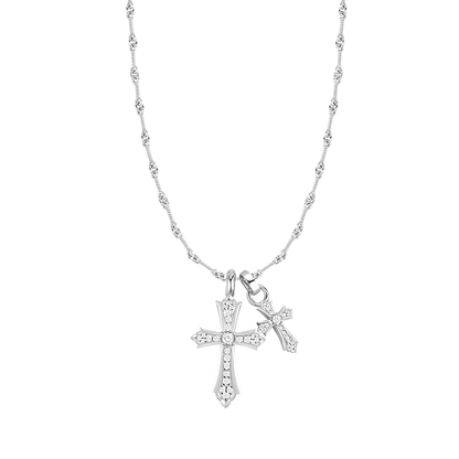 Peace Cross Diamond Pin Necklace - HeartCraft