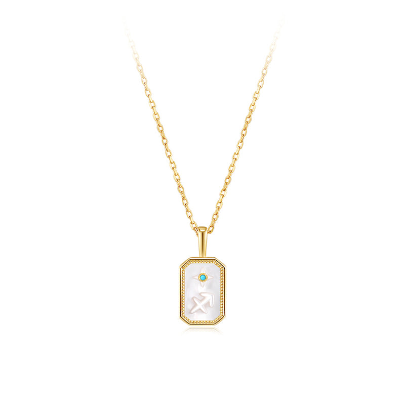 Cameo Mother of Pearl Constellation Birthstone S925 Necklace - HeartCraft