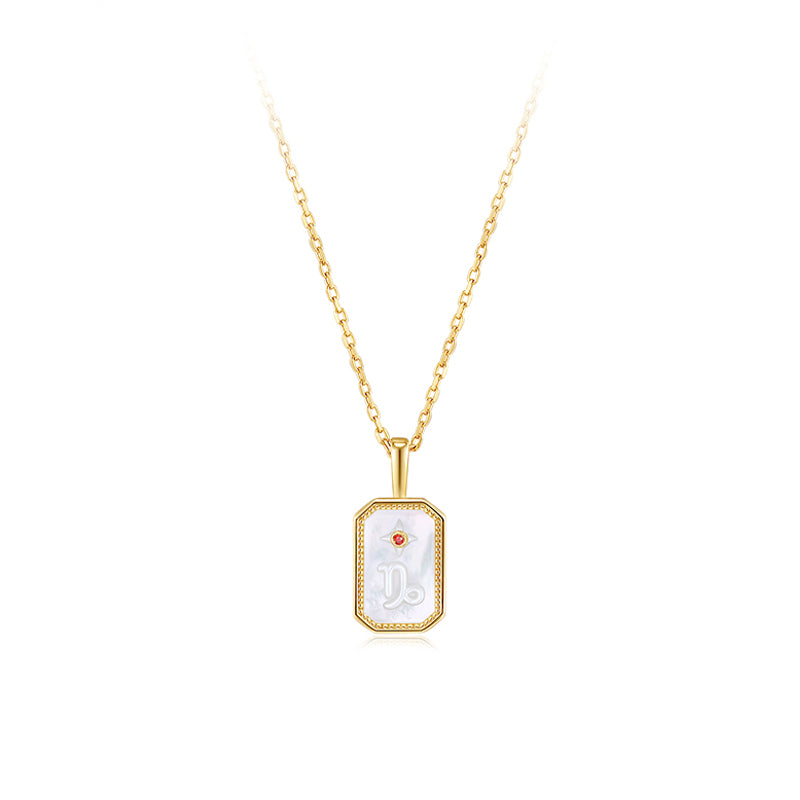 Cameo Mother of Pearl Constellation Birthstone S925 Necklace - HeartCraft