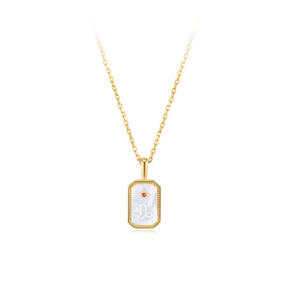 Cameo Mother of Pearl Constellation Birthstone S925 Necklace - HeartCraft