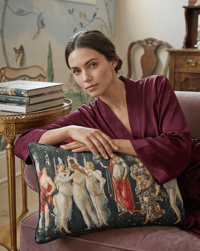 Sandro Botticelli - Primavera Spring - 15th century Tapestry Cushion