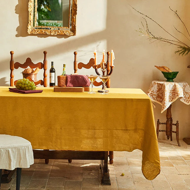 Turmeric Linen Tablecloth