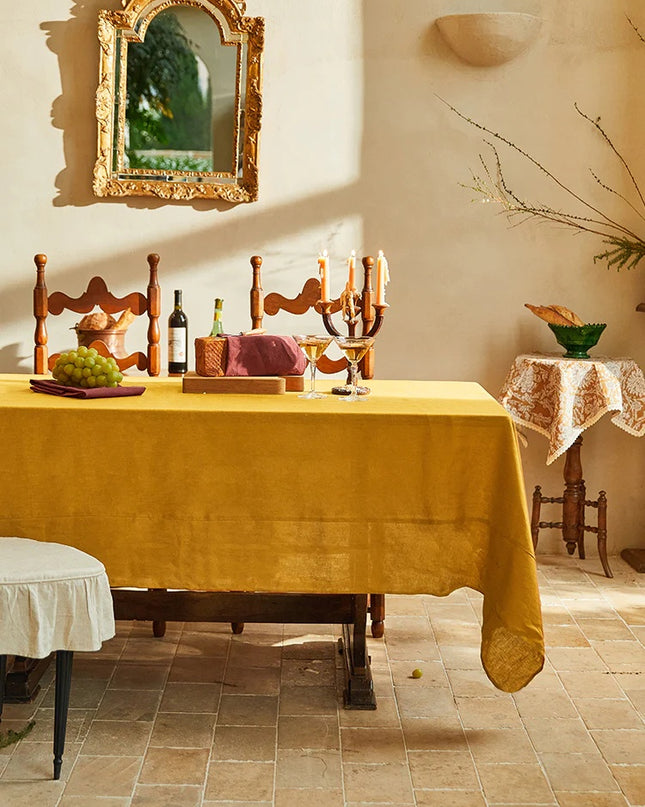 Turmeric Linen Tablecloth