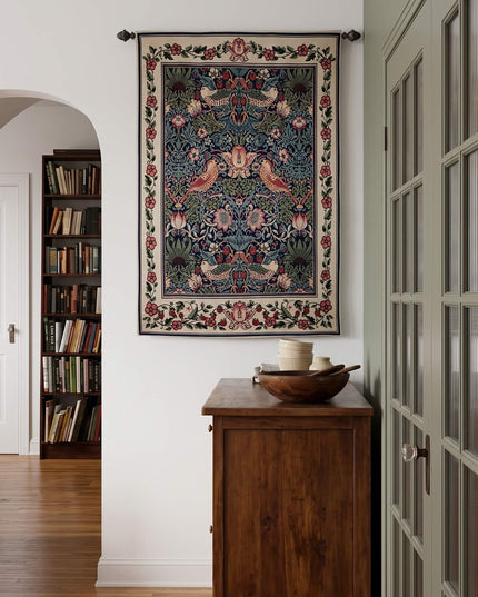 Strawberry Thief Tapestry William Morris Art Jacquard Woven Wall Hanging