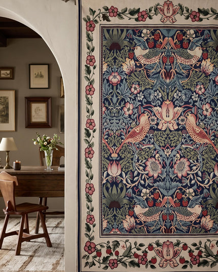 Strawberry Thief Tapestry William Morris Art Jacquard Woven Wall Hanging