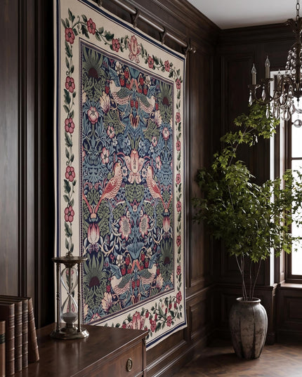 Strawberry Thief Tapestry William Morris Art Jacquard Woven Wall Hanging