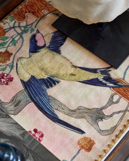 Hand Painted Tasseled Flying Geese Vintage Entryway Table Runner