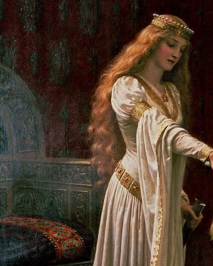 The Accolade" Medieval Knight Jacquard Woven Tapestry – Edmund Blair Leighton Wall Hanging