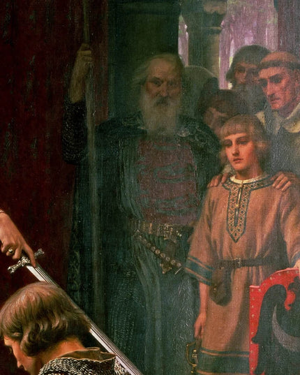 The Accolade" Medieval Knight Jacquard Woven Tapestry – Edmund Blair Leighton Wall Hanging