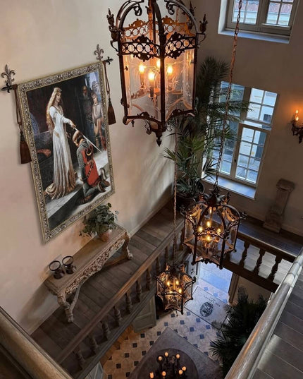 The Accolade" Medieval Knight Jacquard Woven Tapestry – Edmund Blair Leighton Wall Hanging