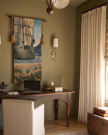 The Holy Grail Vertical Tapestry The Ship - William Morris & John Henry Dearle