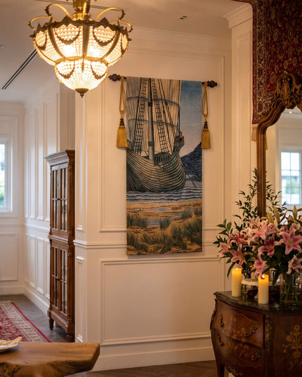 The Holy Grail Vertical Tapestry The Ship - William Morris & John Henry Dearle
