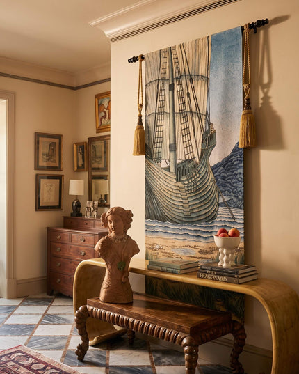 The Holy Grail Vertical Tapestry The Ship - William Morris & John Henry Dearle