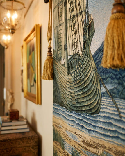 The Holy Grail Vertical Tapestry The Ship - William Morris & John Henry Dearle