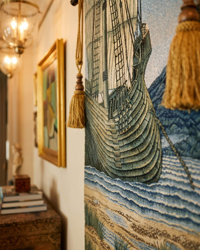 The Holy Grail Vertical Tapestry The Ship - William Morris & John Henry Dearle