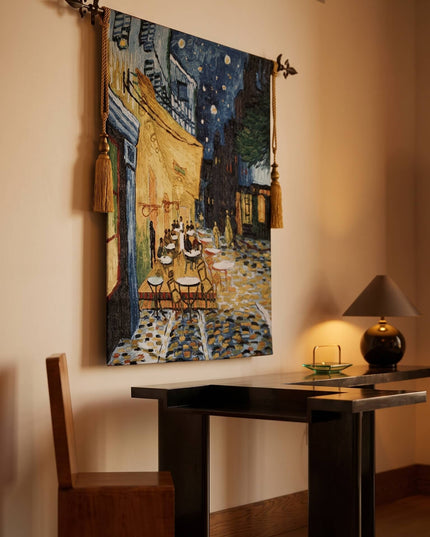 Van Gogh Cafe Terrace at Night Tapestry Wall Hanging