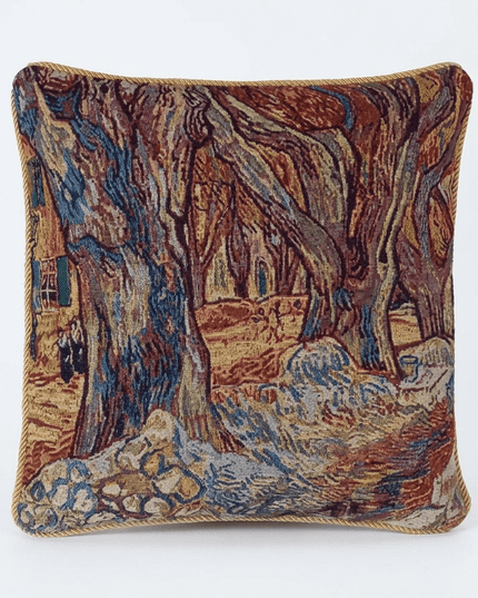Van Gogh Plane Tree Jacquard Tapestry Pillow Cover