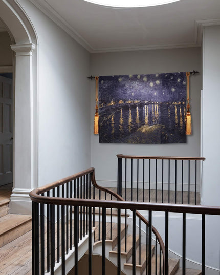 Van Gogh Starry Night Over the Rhone Belgian Jacquard Tapestry Wall Hanging