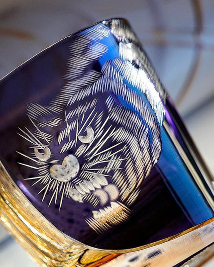 Edo Kiriko Whiskey Glass - Majestic Tiger Master Edition