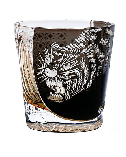 Edo Kiriko Whiskey Glass - Majestic Tiger Master Edition