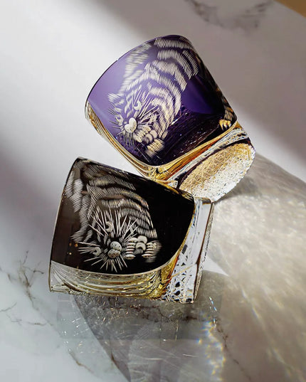 Edo Kiriko Whiskey Glass - Majestic Tiger Master Edition