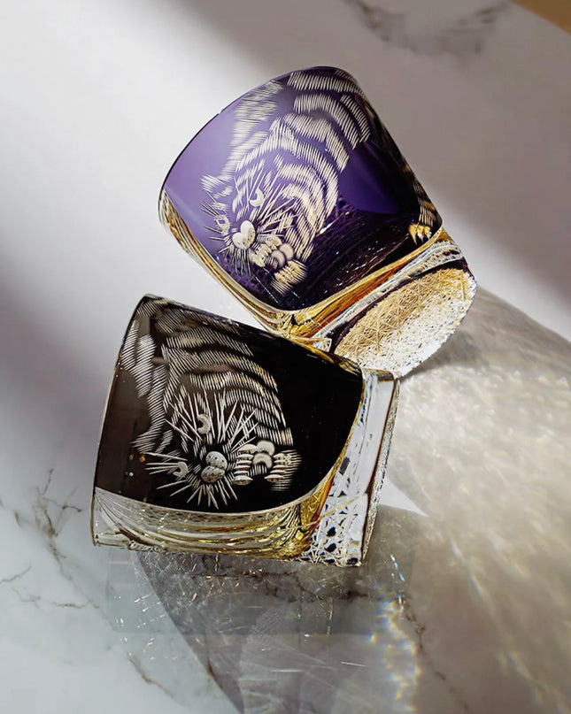 Edo Kiriko Whiskey Glass - Majestic Tiger Master Edition