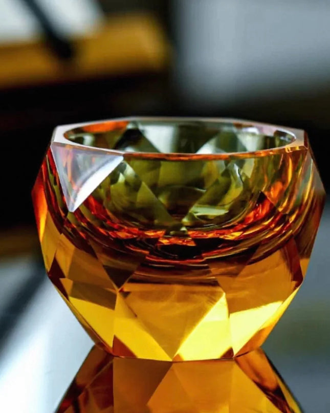 Handcrafted Gold Leaf Crystal Cup Set