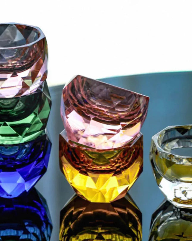 Handcrafted Gold Leaf Crystal Cup Set