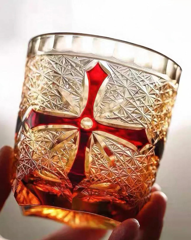 Edo Kiriko Whiskey Glass-Japanese Cross Edition