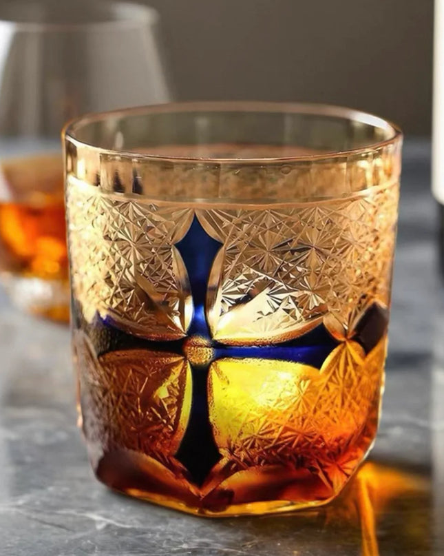 Edo Kiriko Whiskey Glass-Japanese Cross Edition