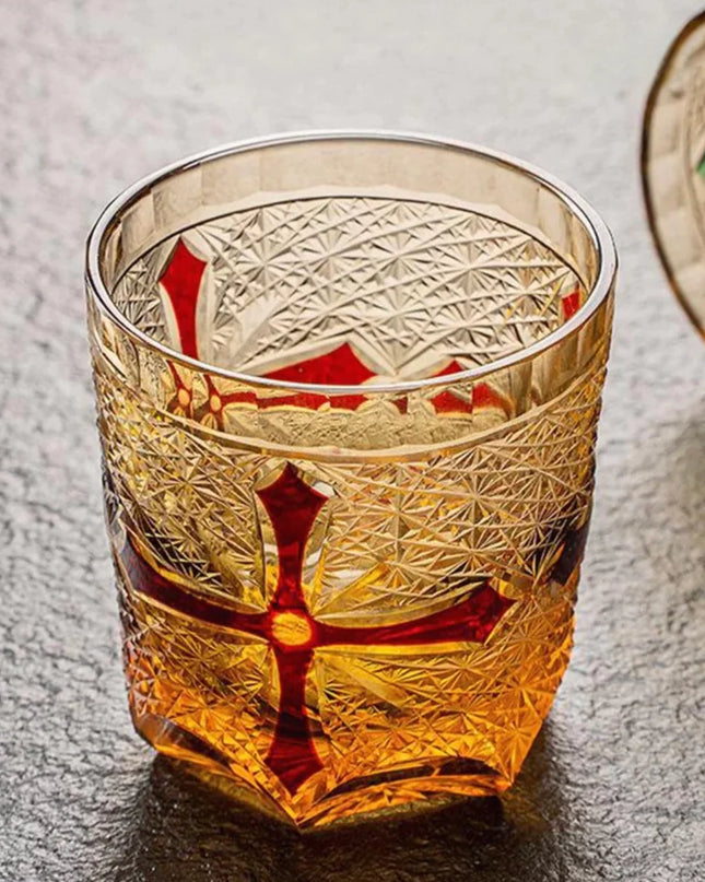 Edo Kiriko Whiskey Glass-Japanese Cross Edition