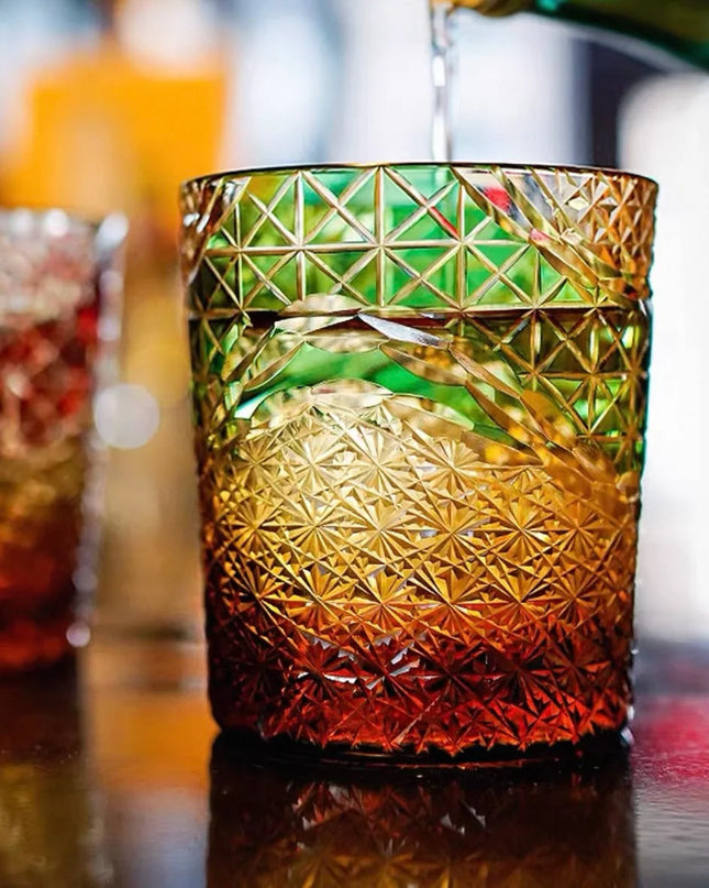 Edo Kiriko Whiskey Glass -Shark's Mouth