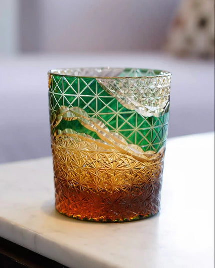 Edo Kiriko Whiskey Glass -Shark's Mouth