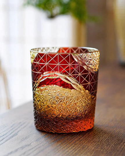 Edo Kiriko Whiskey Glass -Shark's Mouth
