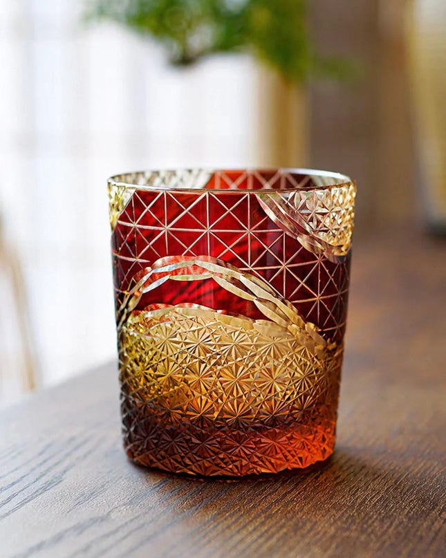 Edo Kiriko Whiskey Glass -Shark's Mouth