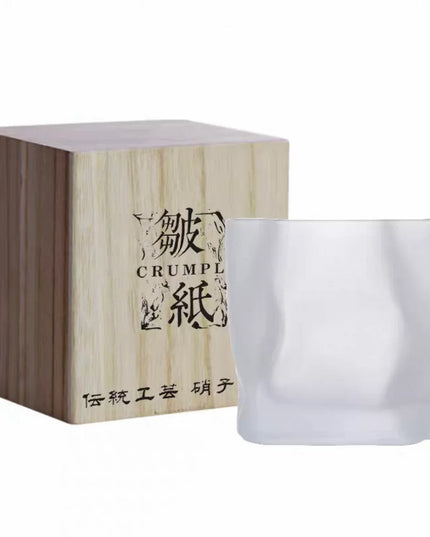 Edo Kiriko "Crumple Body" Whisky Glass - Authentic Japanese Artistry