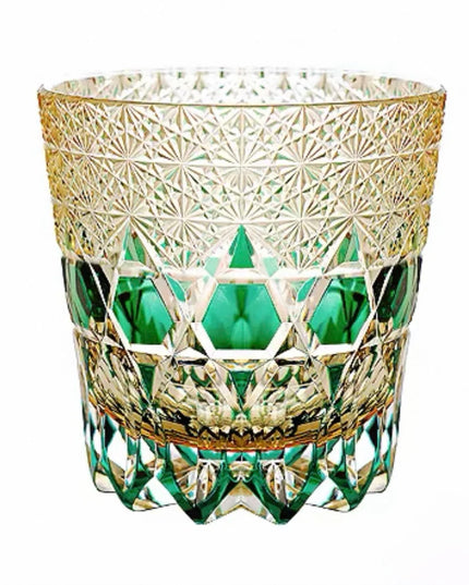 Edo Kiriko "Fluorite" Whisky Glass & Wooden Box