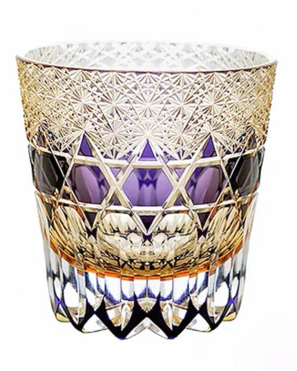 Edo Kiriko "Fluorite" Whisky Glass & Wooden Box